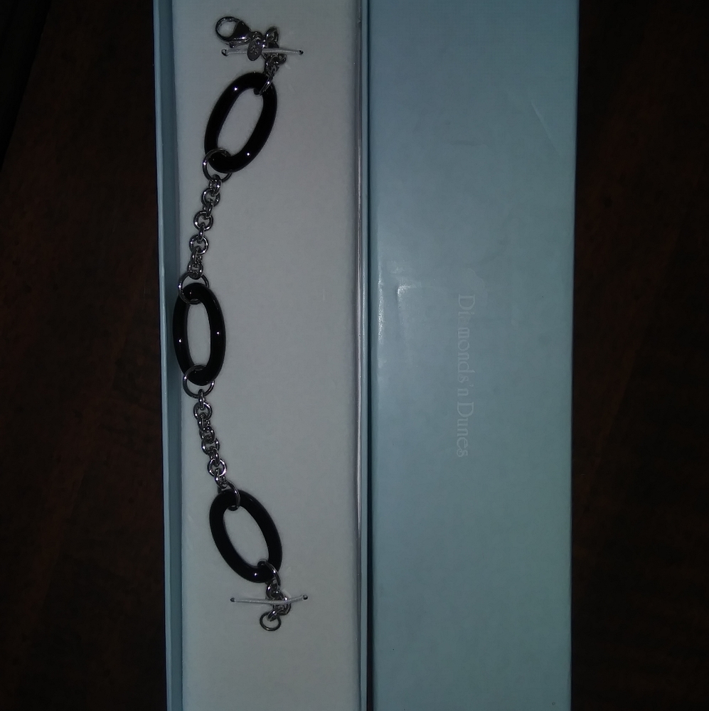 Sterling silver and black onyx bracelet